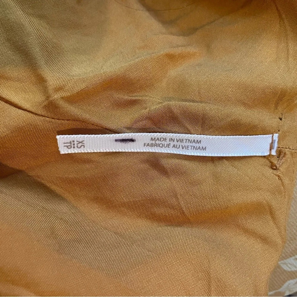 Free People Dress Aries Floral High Neck Open Back Dress Gold Floral XS - Picture 5 of 5